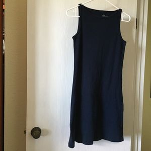 AJ andrea jovine dark blue cotton tank dress. Size S.
